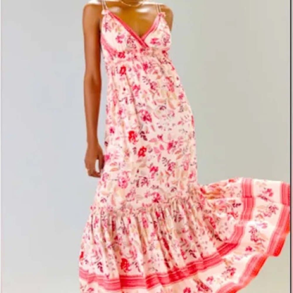 Francesca’s Floral Pink Maxi Dress